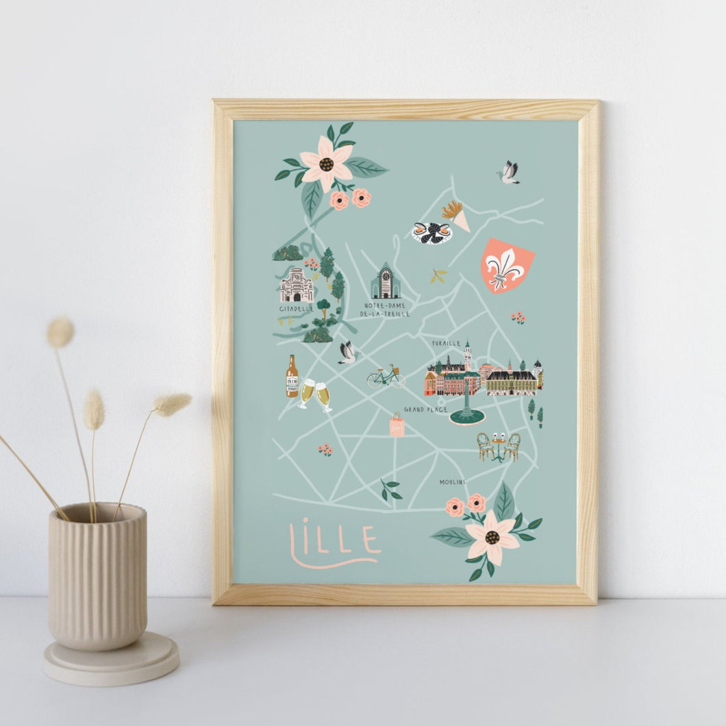 Lille - Affiche illustrée 2 - Format A3