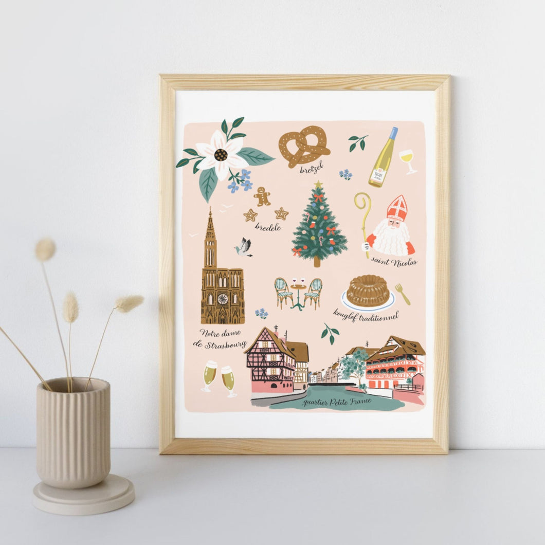 Strasbourg - Affiche illustrée 1 - Format A3