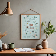 Charger l&#39;image dans la galerie, Rennes - Affiche illustrée 2 - Format A3
