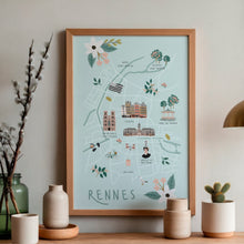Charger l&#39;image dans la galerie, Rennes - Affiche illustrée 2 - Format A3
