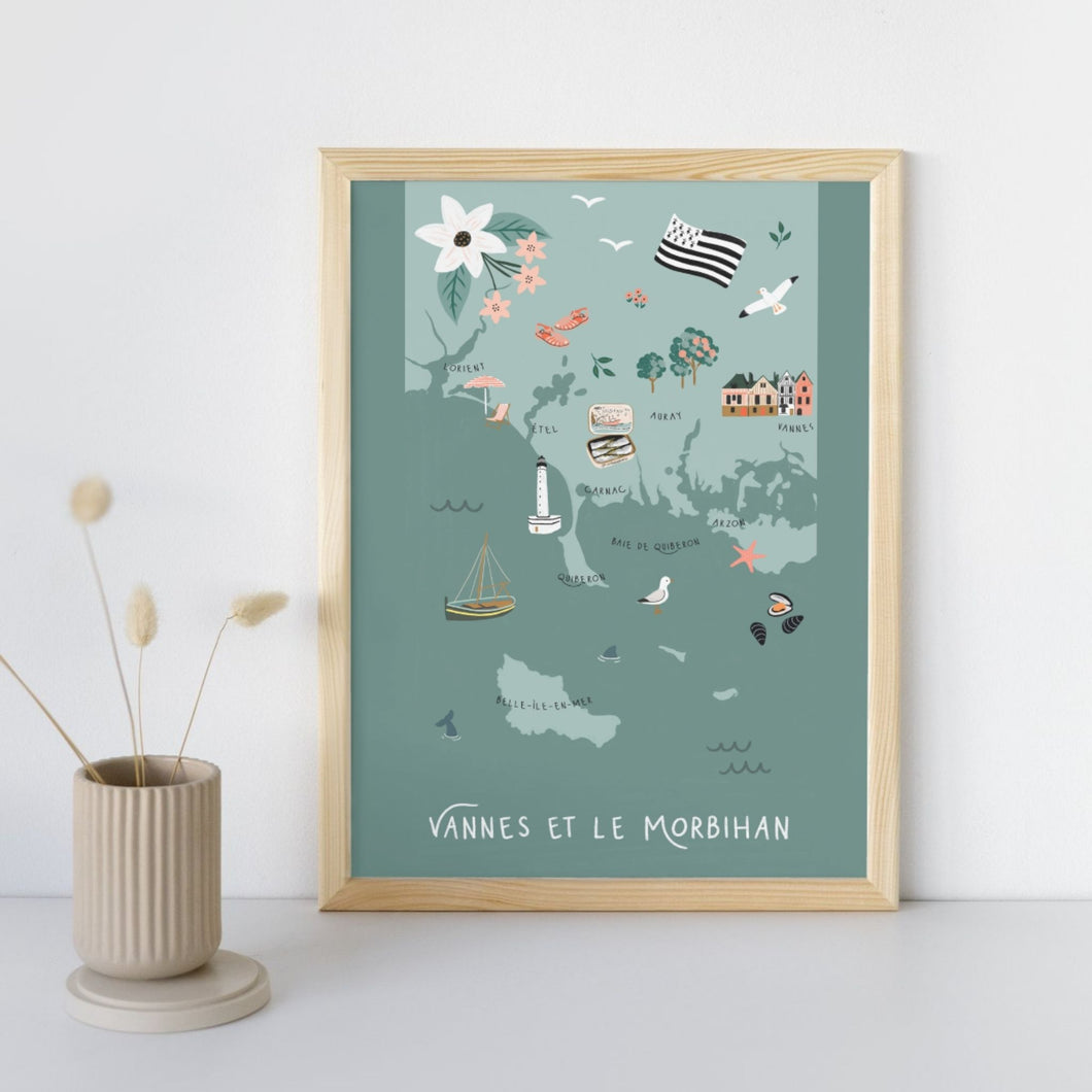 Vannes - Affiche illustrée 2 - Format A3