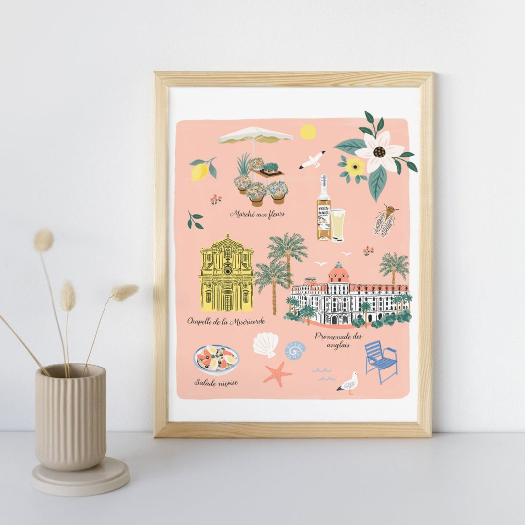 Nice - Affiche illustrée 1 - Format A3