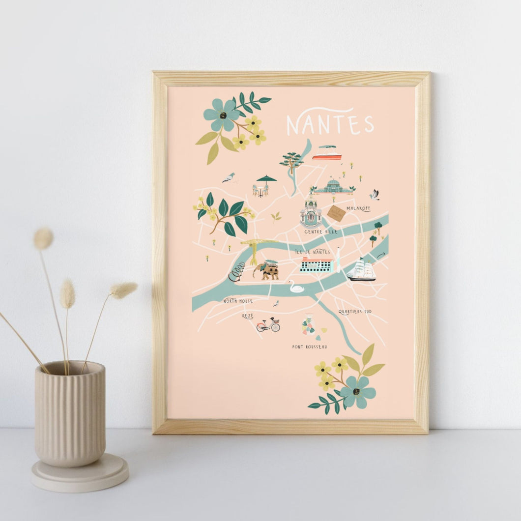 Nantes - Affiche illustrée 2 - Format A3