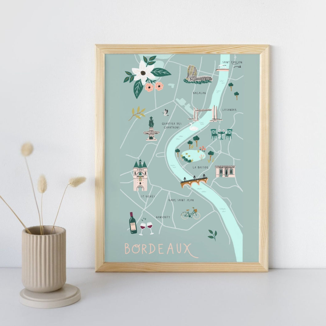 Bordeaux - Affiche illustrée 2 - Format A3
