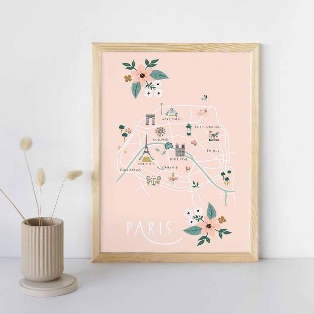 Paris - Affiche illustrée 2 - Format A3