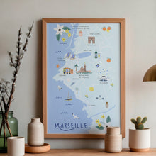 Charger l&#39;image dans la galerie, Marseille - Affiche illustrée 2 - Format A3
