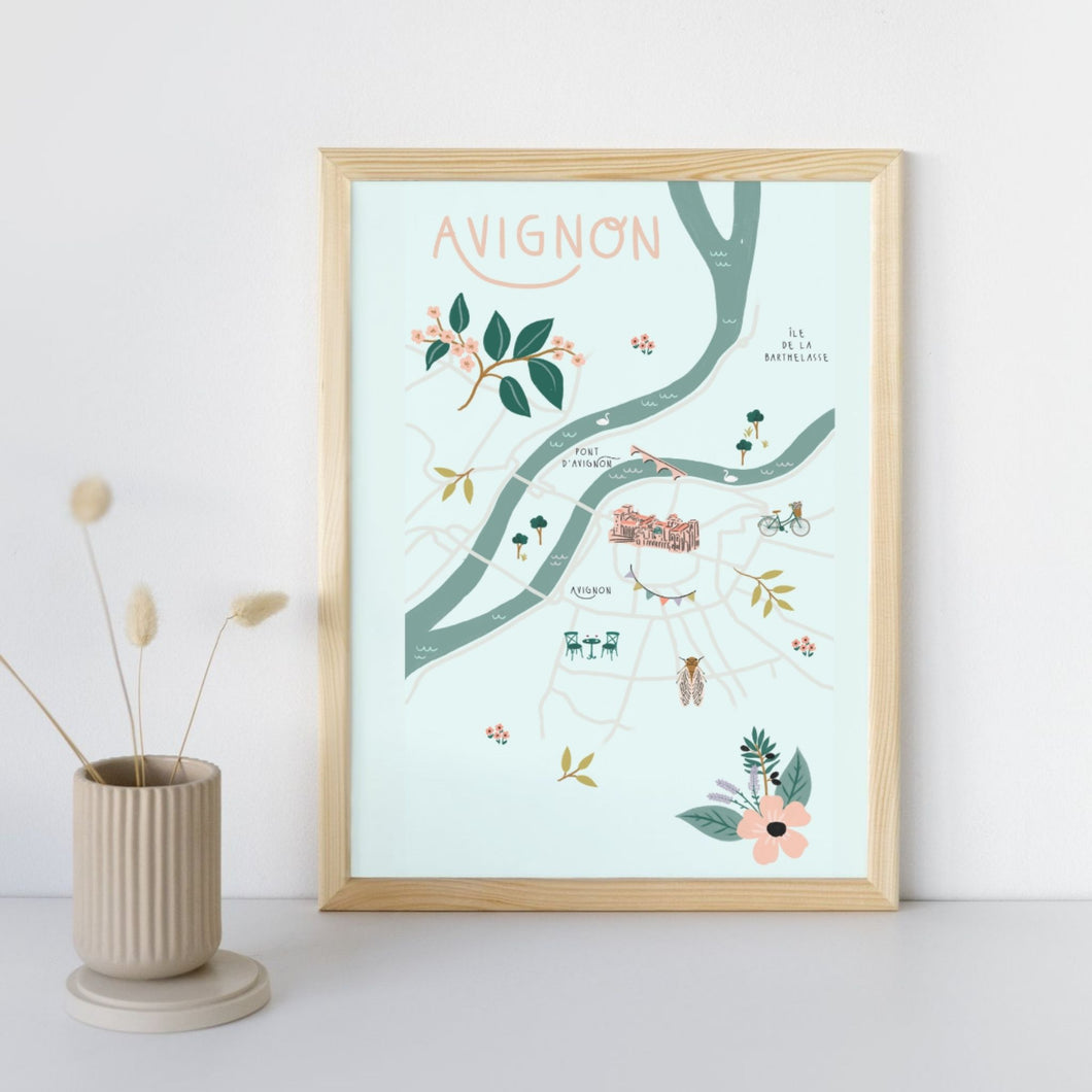 Avignon - Affiche illustrée 2 - Format A3