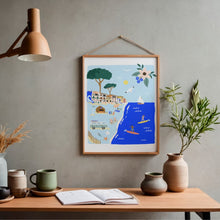 Charger l&#39;image dans la galerie, Hossegor et la cote landaise - Affiche illustrée 1 - Format A3
