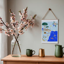 Charger l&#39;image dans la galerie, Hossegor et la cote landaise - Affiche illustrée 1 - Format A3
