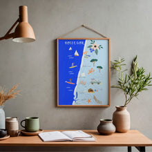 Charger l&#39;image dans la galerie, Hossegor et la cote landaise - Affiche illustrée 2 - Format A3
