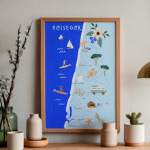 Charger l&#39;image dans la galerie, Hossegor et la cote landaise - Affiche illustrée 2 - Format A3
